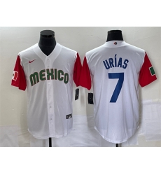Men Mexico Baseball 7 Julio Urias 2023 White Red World Baseball With Patch Classic Stitched Jersey 5 Men Mexico Baseball 7 Julio Urias 2023 White Red World Baseball With Patch Classic Stitched Jersey 5