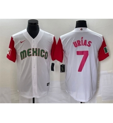 Men Mexico Baseball 7 Julio Urias 2023 White Red World Baseball With Patch Classic Stitched Jersey 6 Men Mexico Baseball 7 Julio Urias 2023 White Red World Baseball With Patch Classic Stitched Jersey 6