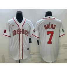 Men Mexico Baseball #7 Julio Urias 2023 White World Baseball Classic Stitched Jersey 5 Men Mexico Baseball #7 Julio Urias 2023 White World Baseball Classic Stitched Jersey 5
