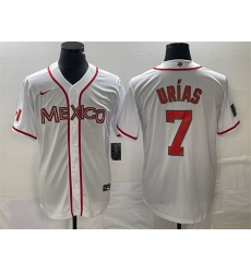 Men Mexico Baseball 7 Julio Urias White 2023 World Baseball Classic Stitched Jersey 22 Men Mexico Baseball 7 Julio Urias White 2023 World Baseball Classic Stitched Jersey 22