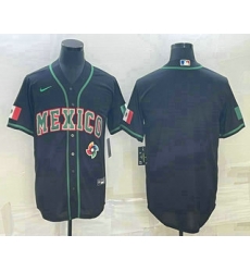Men Mexico Baseball Blank 2023 Black World Baseball Classic Stitched Jersey 2 Men Mexico Baseball Blank 2023 Black World Baseball Classic Stitched Jersey 2