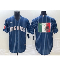 Men Mexico Baseball Navy Team Big Logo World Baseball Classic Stitched Jersey 002 Men Mexico Baseball Navy Team Big Logo World Baseball Classic Stitched Jersey 002