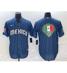 Men Mexico Baseball Navy Team Big Logo World Baseball Classic Stitched Jersey 003 Men Mexico Baseball Navy Team Big Logo World Baseball Classic Stitched Jersey 003