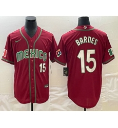 Men's Mexico Baseball #15 Austin Barnes Number 2023 Red White World Classic Stitched Jersey Men's Mexico Baseball #15 Austin Barnes Number 2023 Red White World Classic Stitched Jersey