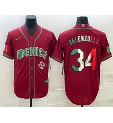 Men's Mexico Baseball #34 Fernando Valenzuela 2023 Red Blue World Baseball Classic Stitched Jersey1 Men's Mexico Baseball #34 Fernando Valenzuela 2023 Red Blue World Baseball Classic Stitched Jersey1