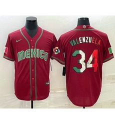 Men's Mexico Baseball #34 Fernando Valenzuela 2023 Red Blue World Baseball Classic Stitched Jerseys Men's Mexico Baseball #34 Fernando Valenzuela 2023 Red Blue World Baseball Classic Stitched Jerseys