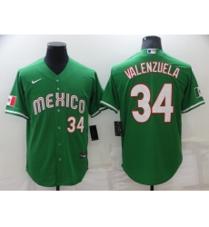 Men's Mexico Baseball #34 Fernando Valenzuela Number 2023 Green World Baseball Classic Stitched Jersey3 Men's Mexico Baseball #34 Fernando Valenzuela Number 2023 Green World Baseball Classic Stitched Jersey3