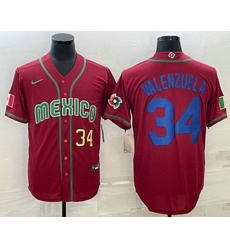 Men's Mexico Baseball #34 Fernando Valenzuela Number 2023 Red Blue World Baseball Classic Stitched Jersey2 Men's Mexico Baseball #34 Fernando Valenzuela Number 2023 Red Blue World Baseball Classic Stitched Jersey2