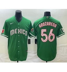 Men's Mexico Baseball #56 Randy Arozarena 2023 Green World Classic Stitched Jersey Men's Mexico Baseball #56 Randy Arozarena 2023 Green World Classic Stitched Jersey