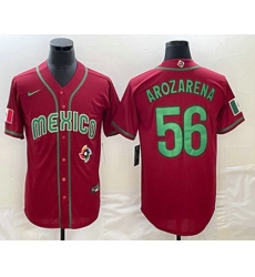 Men's Mexico Baseball #56 Randy Arozarena 2023 Red World Classic Stitched Jerseys Men's Mexico Baseball #56 Randy Arozarena 2023 Red World Classic Stitched Jerseys