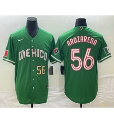 Men's Mexico Baseball #56 Randy Arozarena Number 2023 Green World Classic Stitched Jersey1 Men's Mexico Baseball #56 Randy Arozarena Number 2023 Green World Classic Stitched Jersey1
