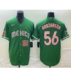 Men's Mexico Baseball #56 Randy Arozarena Number 2023 Green World Classic Stitched Jerseys Men's Mexico Baseball #56 Randy Arozarena Number 2023 Green World Classic Stitched Jerseys
