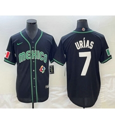 Men's Mexico Baseball #7 Julio Urias 2023 Black White World Classic Stitched Jerseys Men's Mexico Baseball #7 Julio Urias 2023 Black White World Classic Stitched Jerseys