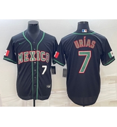 Men's Mexico Baseball #7 Julio Urias 2023 Black World Baseball Classic Stitched Jerseys 2 Men's Mexico Baseball #7 Julio Urias 2023 Black World Baseball Classic Stitched Jerseys 2