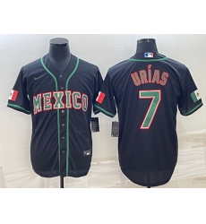 Men's Mexico Baseball #7 Julio Urias 2023 Black World Baseball Classic Stitched Jerseys 4 Men's Mexico Baseball #7 Julio Urias 2023 Black World Baseball Classic Stitched Jerseys 4
