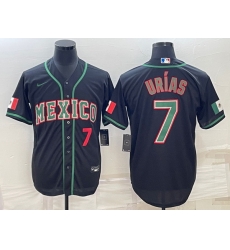 Men's Mexico Baseball #7 Julio Urias 2023 Black World Baseball Classic Stitched Jerseys 6 Men's Mexico Baseball #7 Julio Urias 2023 Black World Baseball Classic Stitched Jerseys 6