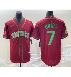 Men's Mexico Baseball #7 Julio Urias 2023 Red Green World Baseball Classic Stitched Jerseys Men's Mexico Baseball #7 Julio Urias 2023 Red Green World Baseball Classic Stitched Jerseys