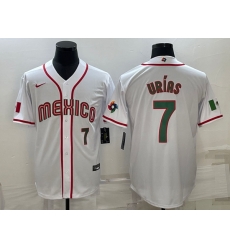 Men's Mexico Baseball #7 Julio Urias 2023 White World Baseball Classic Stitched Jerseys 2 Men's Mexico Baseball #7 Julio Urias 2023 White World Baseball Classic Stitched Jerseys 2