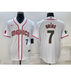 Men's Mexico Baseball #7 Julio Urias 2023 White World Baseball Classic Stitched Jerseys I Men's Mexico Baseball #7 Julio Urias 2023 White World Baseball Classic Stitched Jerseys I