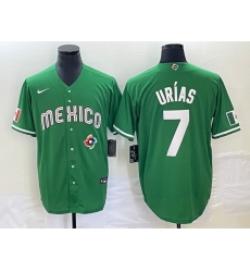 Men's Mexico Baseball #7 Julio Urias Green 2023 World Baseball Classic Stitched Jersey Men's Mexico Baseball #7 Julio Urias Green 2023 World Baseball Classic Stitched Jersey