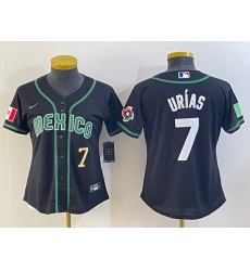 Women's Mexico Baseball #7 Julio Urias Number 2023 Black World Classic Stitched Jersey4 Women's Mexico Baseball #7 Julio Urias Number 2023 Black World Classic Stitched Jersey4