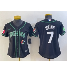Women's Mexico Baseball #7 Julio Urias Number 2023 Black World Classic Stitched Jersey6 Women's Mexico Baseball #7 Julio Urias Number 2023 Black World Classic Stitched Jersey6