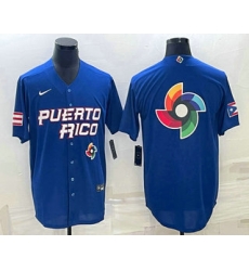 Men Puerto Rico Baseball 2023 Royal World Big Logo With Patch Classic Stitched Jersey 2 Men Puerto Rico Baseball 2023 Royal World Big Logo With Patch Classic Stitched Jersey 2