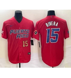 Men's Puerto Rico Baseball #15 Emmanuel Rivera Number 2023 Red World Classic With Patch Stitched Jerseys Men's Puerto Rico Baseball #15 Emmanuel Rivera Number 2023 Red World Classic With Patch Stitched Jerseys