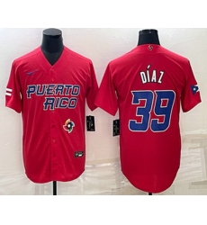 Men's Puerto Rico Baseball #39 Edwin Diaz 2023 Red World Baseball Classic Stitched Jerseys Men's Puerto Rico Baseball #39 Edwin Diaz 2023 Red World Baseball Classic Stitched Jerseys