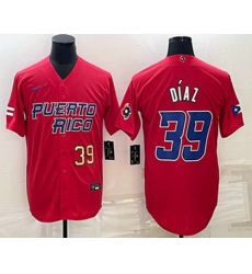 Men's Puerto Rico Baseball #39 Edwin Diaz Number 2023 Red World Baseball Classic Stitched Jerseys Men's Puerto Rico Baseball #39 Edwin Diaz Number 2023 Red World Baseball Classic Stitched Jerseys