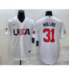 Men USA Baseball 31 Cedric Mullins 2023 White World Classic Stitched Jersey Men USA Baseball 31 Cedric Mullins 2023 White World Classic Stitched Jersey