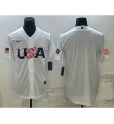 Men's USA Baseball 2023 White World Baseball Blank Classic Replica Stitched Jerseys Men's USA Baseball 2023 White World Baseball Blank Classic Replica Stitched Jerseys