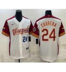 Men Venezuela Baseball #24 Miguel Cabrera Number 2023 White World Classic Stitched Jersey1 Men Venezuela Baseball #24 Miguel Cabrera Number 2023 White World Classic Stitched Jersey1