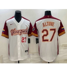 Men Venezuela Baseball #27 Jose Altuve Number 2023 White World Baseball Classic Stitched Jersey1 Men Venezuela Baseball #27 Jose Altuve Number 2023 White World Baseball Classic Stitched Jersey1