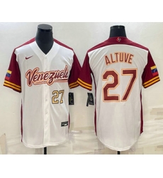 Men Venezuela Baseball #27 Jose Altuve Number 2023 White World Baseball Classic Stitched Jersey2 Men Venezuela Baseball #27 Jose Altuve Number 2023 White World Baseball Classic Stitched Jersey2
