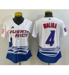 Womens Puerto Rico Baseball 4 Yadier Molina 2023 Red World Classic Stitched Jerseys Womens Puerto Rico Baseball 4 Yadier Molina 2023 Red World Classic Stitched Jerseys