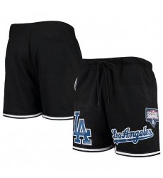 Men Los Angeles Dodgers Black Team Logo Mesh Shorts Men Los Angeles Dodgers Black Team Logo Mesh Shorts