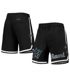 Men Miami Marlins Black Shorts Men Miami Marlins Black Shorts