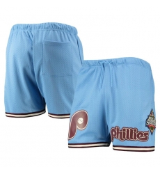 Men Philadelphia Phillies Light Blue Team Logo Mesh Shorts Men Philadelphia Phillies Light Blue Team Logo Mesh Shorts