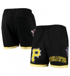 Men Pittsburgh Pirates Black Team Logo Mesh Shorts Men Pittsburgh Pirates Black Team Logo Mesh Shorts