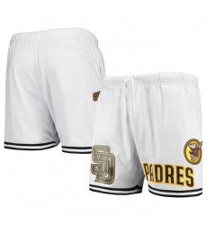 Men San Diego Padres White Team Logo Mesh Shorts Men San Diego Padres White Team Logo Mesh Shorts