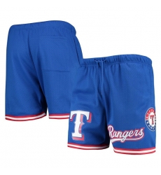 Men Texas Rangers Royal Team Logo Mesh Shorts Men Texas Rangers Royal Team Logo Mesh Shorts