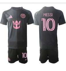 Men Inter Miami CF 10 Lionel Messi 2025 Black Away Soccer Jersey Suit Men Inter Miami CF 10 Lionel Messi 2025 Black Away Soccer Jersey Suit