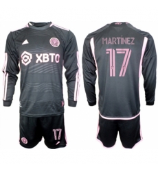 Men Inter Miami CF 17 Martnez 2023 24 Black Away Soccer Jersey Suit Men Inter Miami CF 17 Martnez 2023 24 Black Away Soccer Jersey Suit