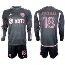 Men Inter Miami CF 18 Jordialba 2023 24 Black Away Soccer Jersey Suit