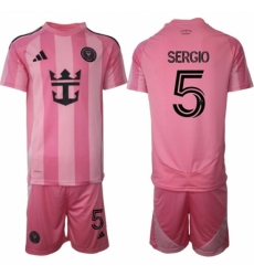 Men Inter Miami CF 5 Sergio 25 26 Pink Home Soccer Jersey Suit Men Inter Miami CF 5 Sergio 25 26 Pink Home Soccer Jersey Suit