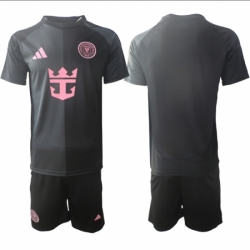 Men Inter Miami CF Blank 2025 Black Away Soccer Jersey Suit