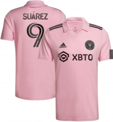 Men Miami Suarez Pink Soccer jersey Men Miami Suarez Pink Soccer jersey