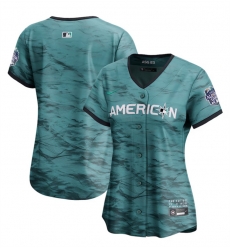 Women Blank 2023 All Star Teal Stitched Baseball Jersey Women Blank 2023 All Star Teal Stitched Baseball Jersey