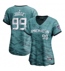 Women New York Yankees 99 Aaron Judge Teal 2023 Alls Star Cool Base Stitched Jersey Women New York Yankees 99 Aaron Judge Teal 2023 Alls Star Cool Base Stitched Jersey